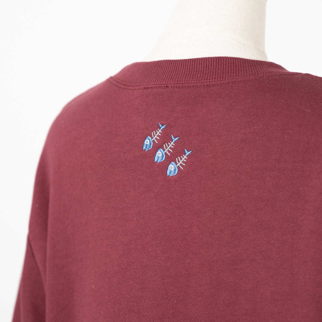 裏毛食べ過ぎた猫プルオーバー