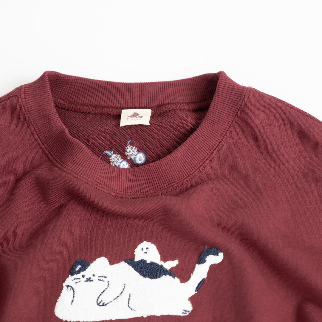 裏毛食べ過ぎた猫プルオーバー