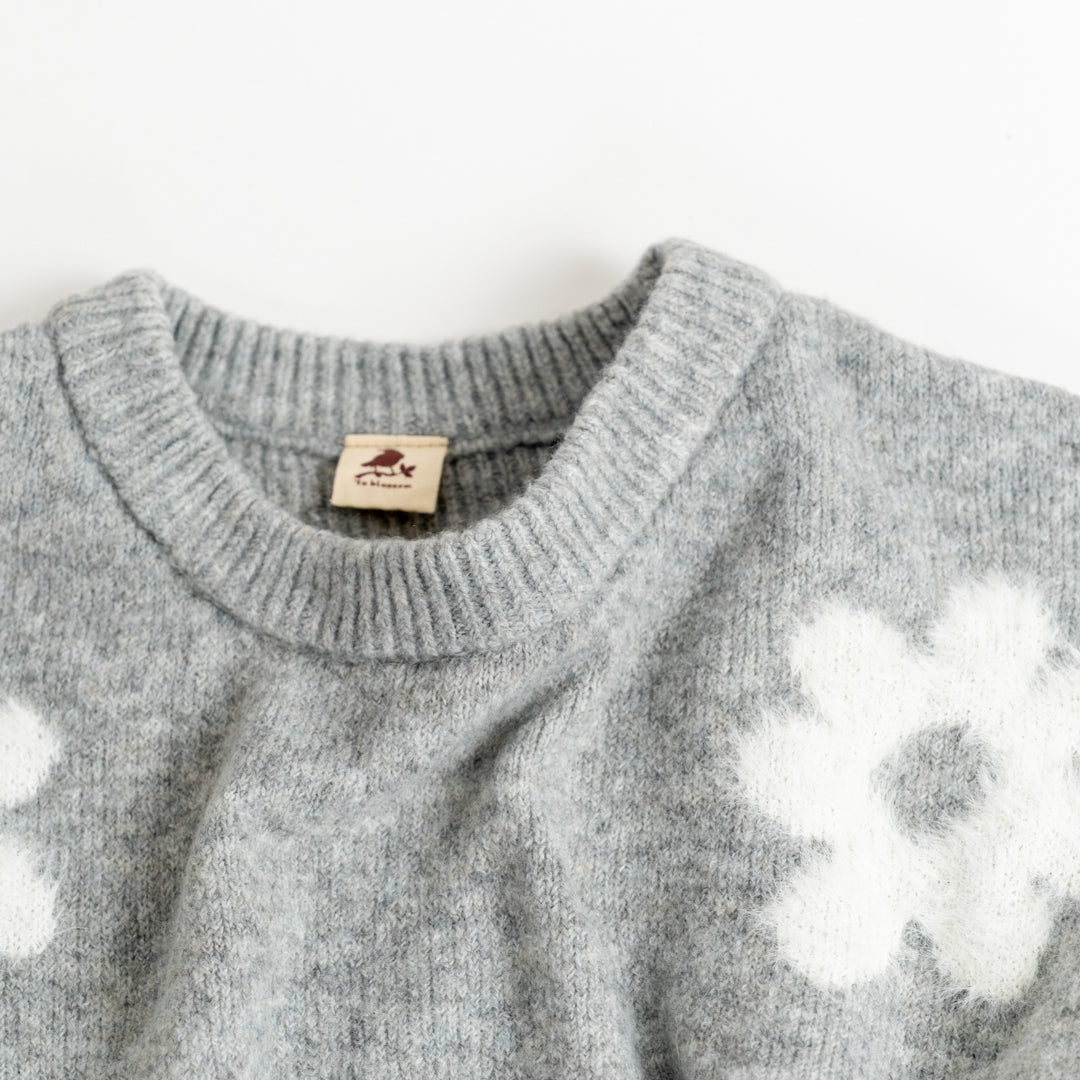 お花シャギーニットプルオーバー