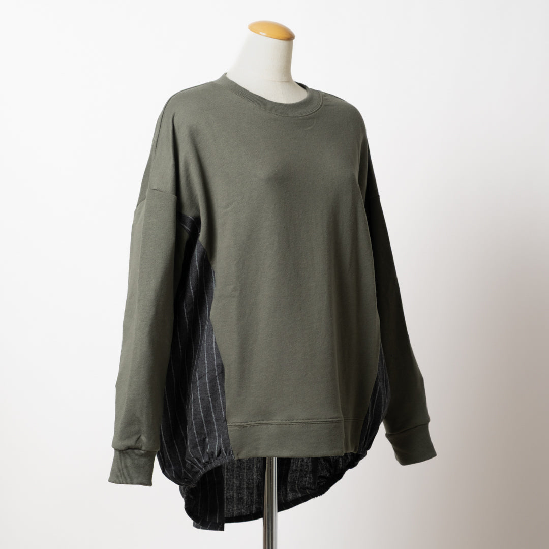 裏毛切替えコクーンチュニック