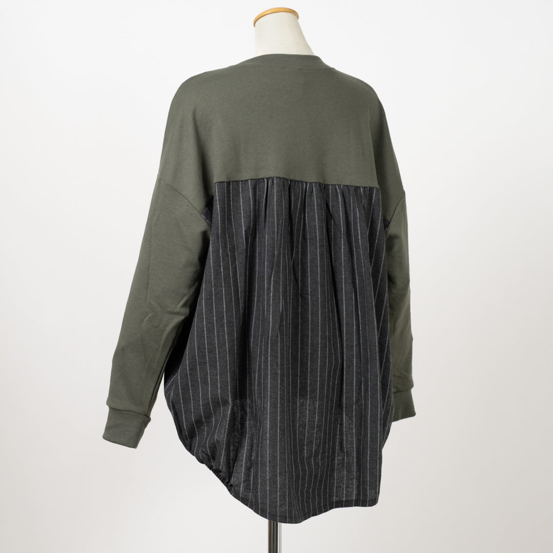 裏毛切替えコクーンチュニック