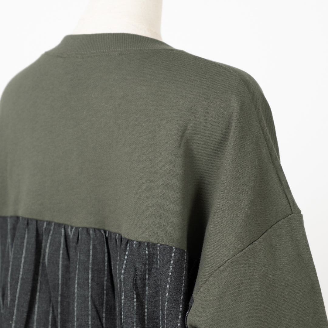 裏毛切替えコクーンチュニック