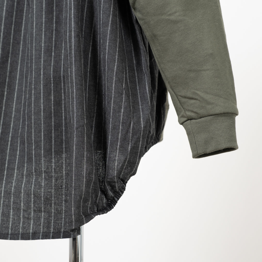 裏毛切替えコクーンチュニック