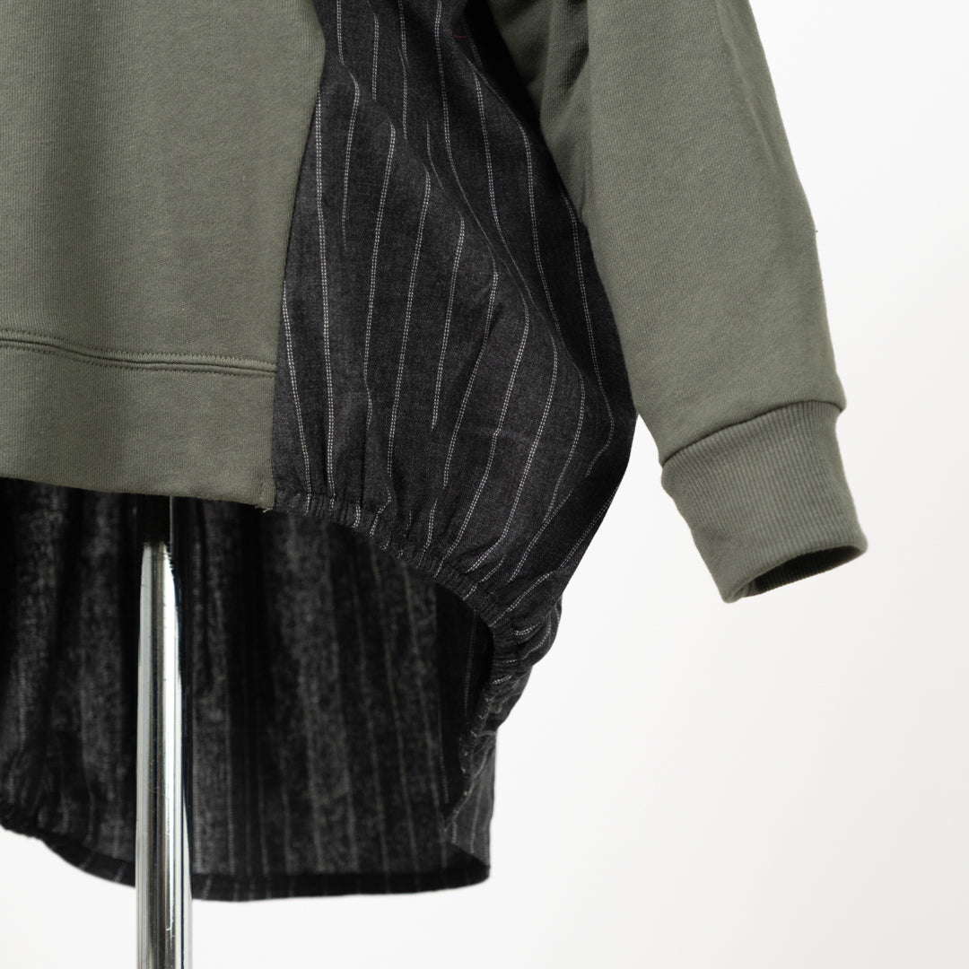 裏毛切替えコクーンチュニック