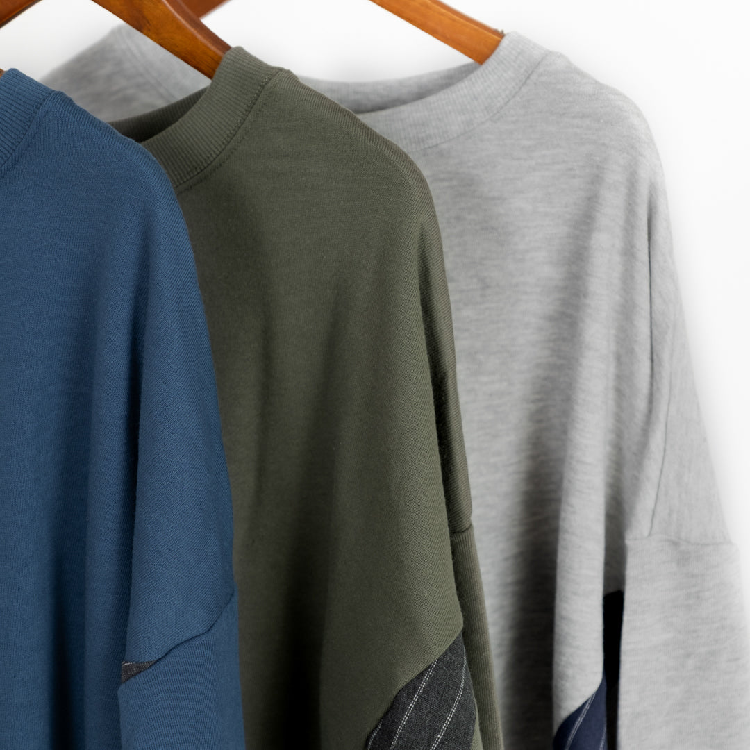 裏毛切替えコクーンチュニック