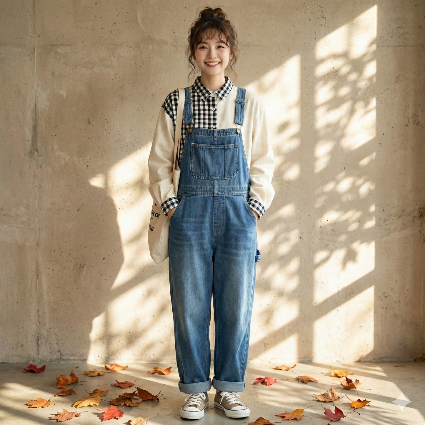 お散歩刺しゅう切替ブラウス