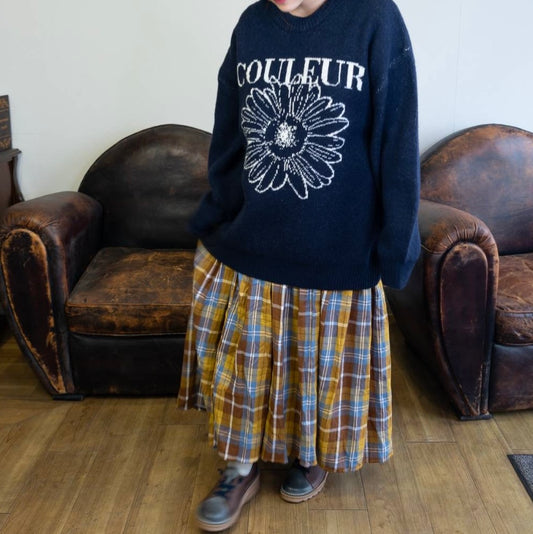 デイジー刺繡ニットプルオーバー