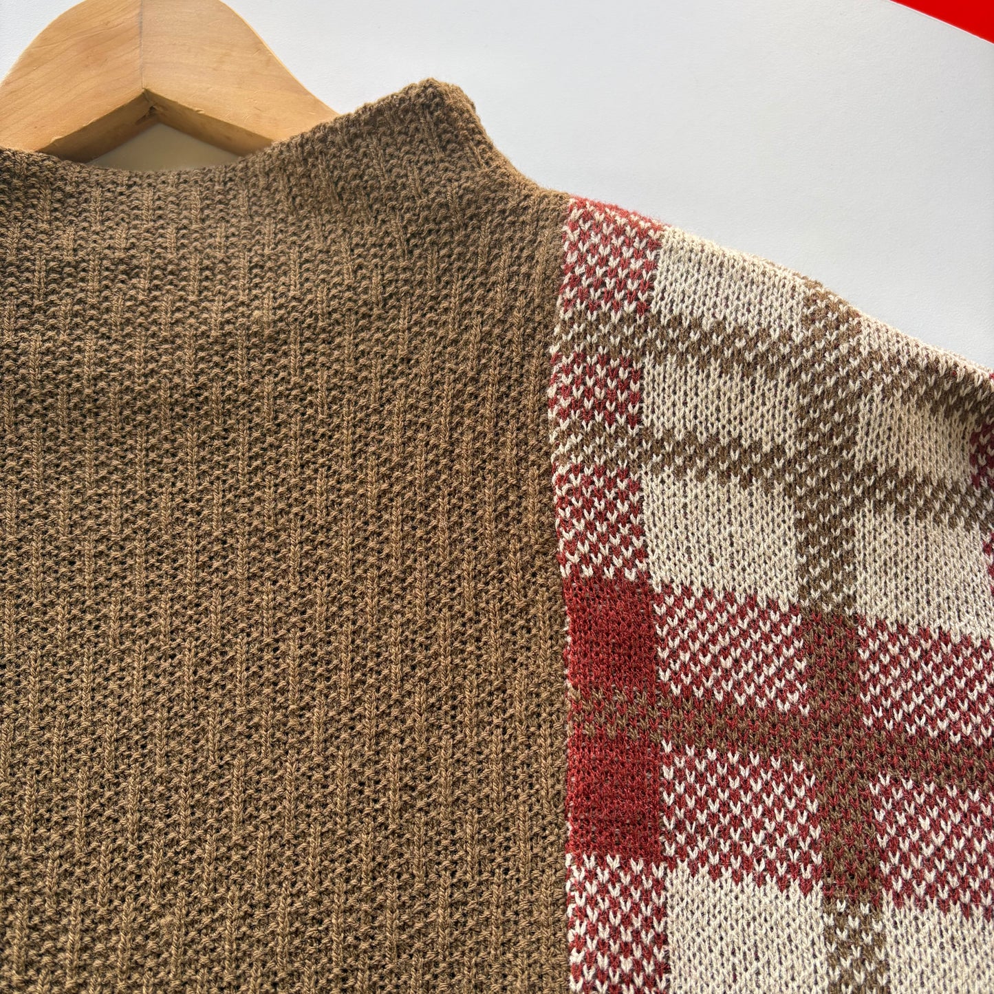 ボトルネック配色チェックチュニック