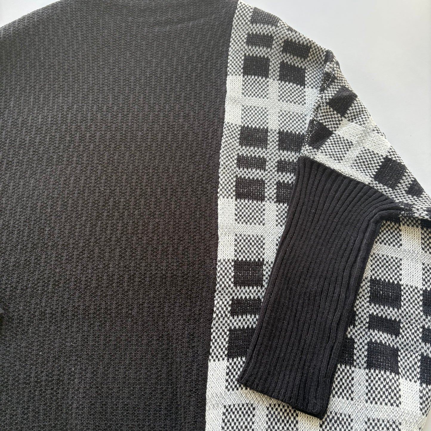 ボトルネック配色チェックチュニック