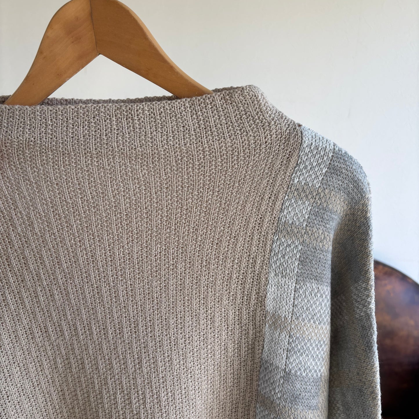 ボトルネック配色チェックチュニック