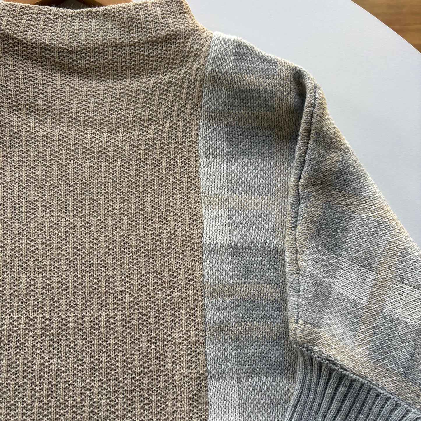 ボトルネック配色チェックチュニック