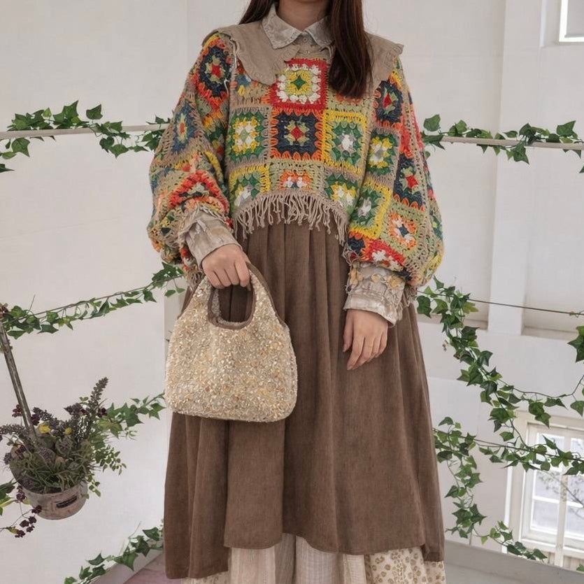 ボヘミアンフローラポンチョ