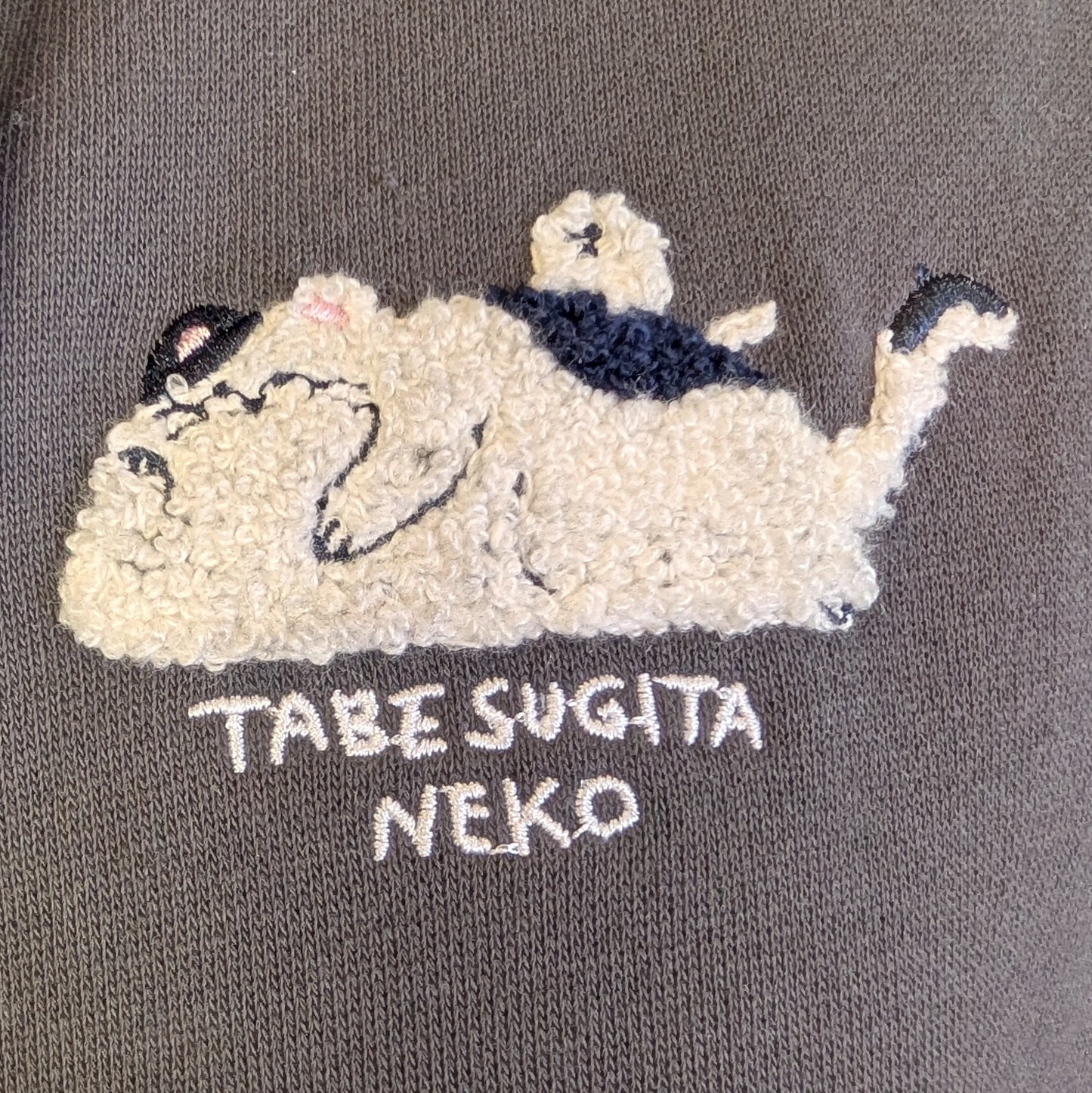 食べ過ぎた猫裏起毛パーカー