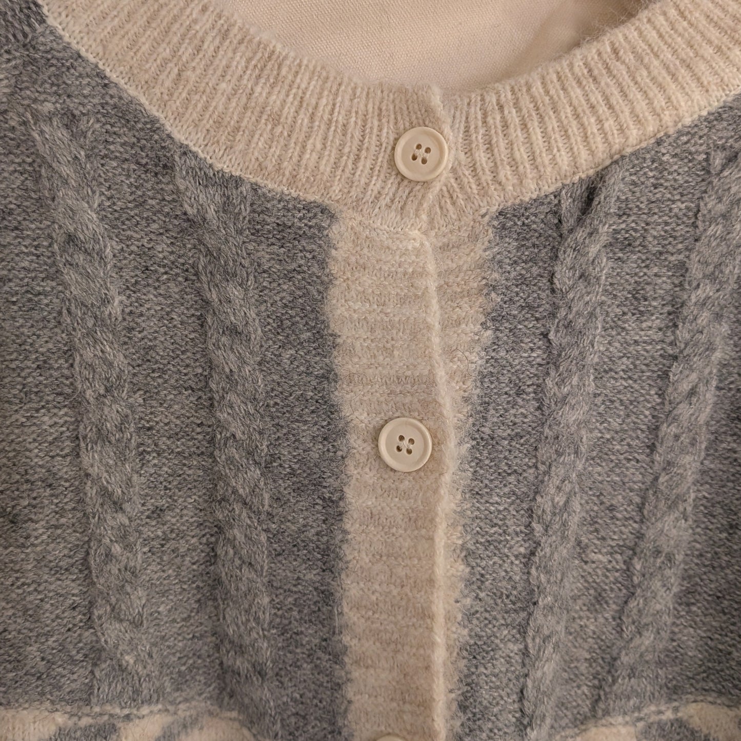 メランジ配色切替カーディガン