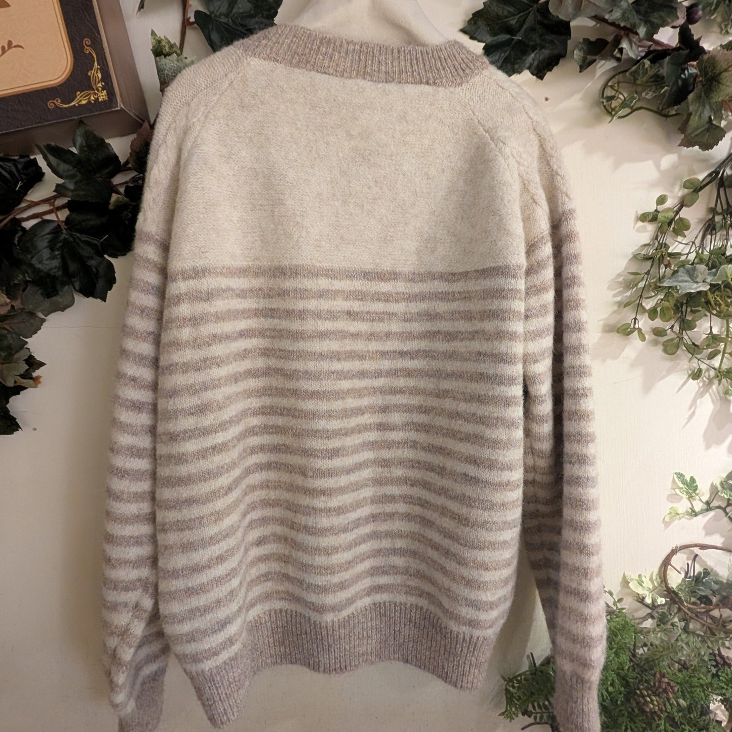 メランジ配色切替カーディガン