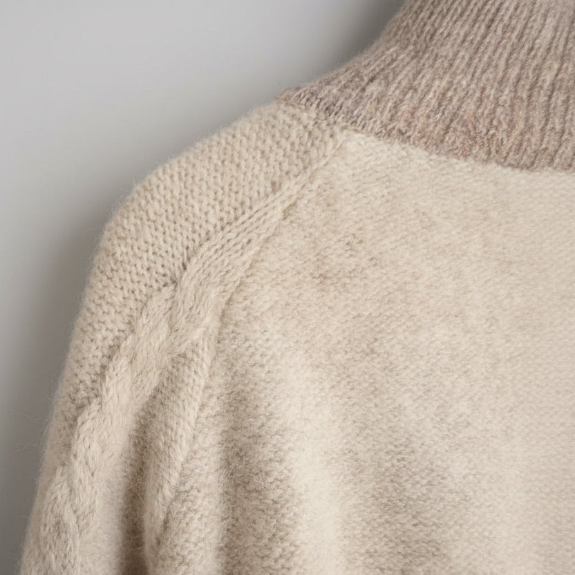 メランジ配色切替カーディガン