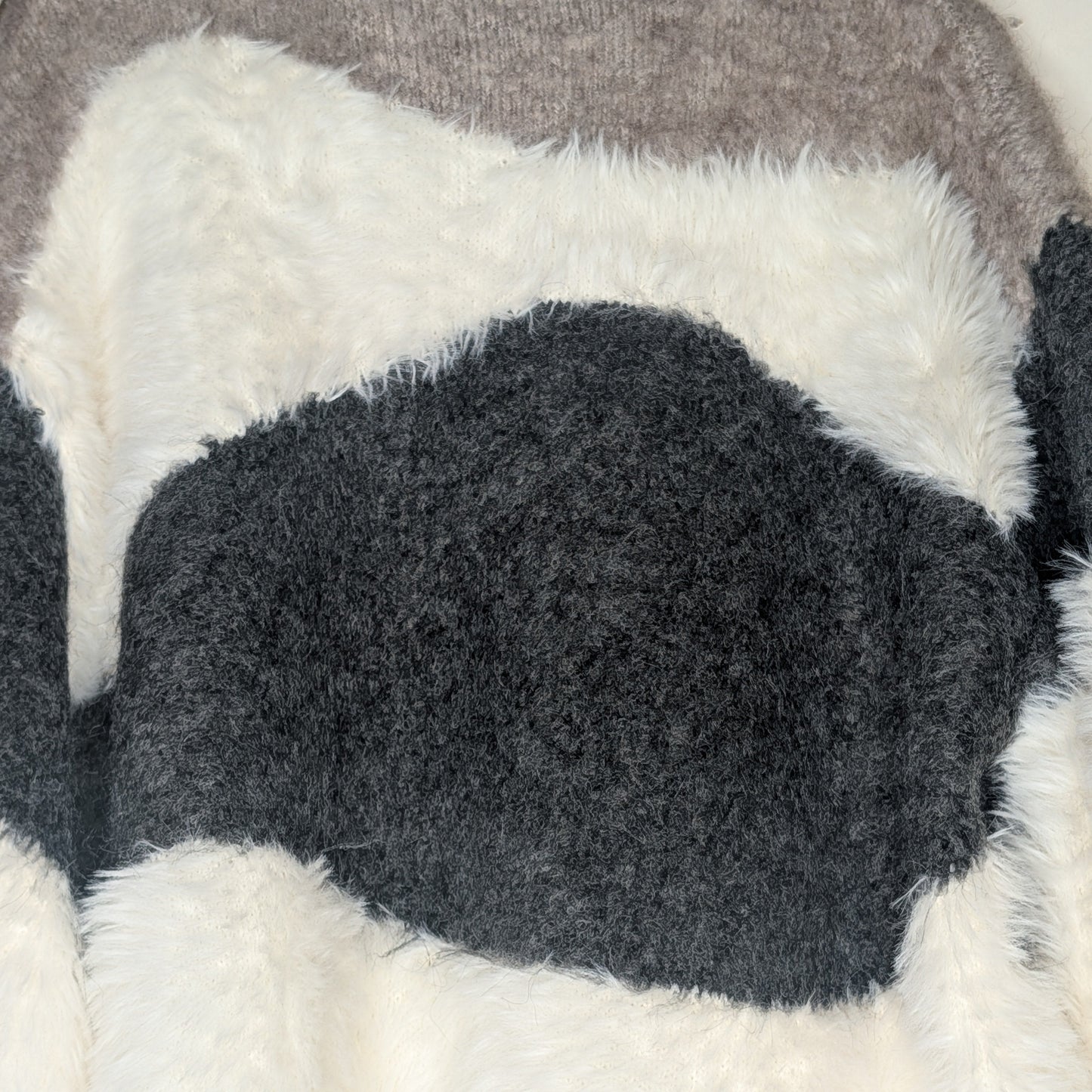 シャギーブークレ異素材カーディガン