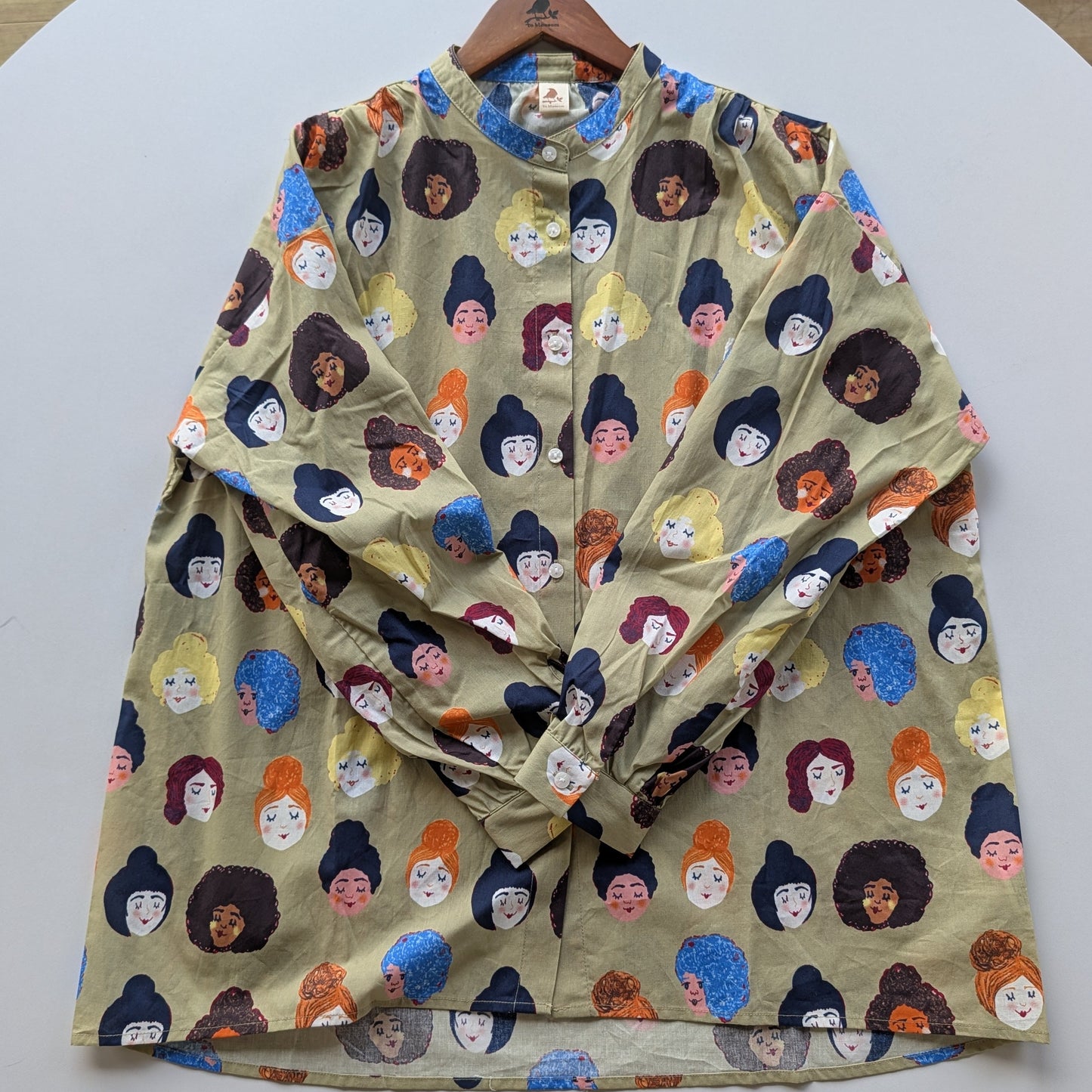 プリントギャザーブラウス