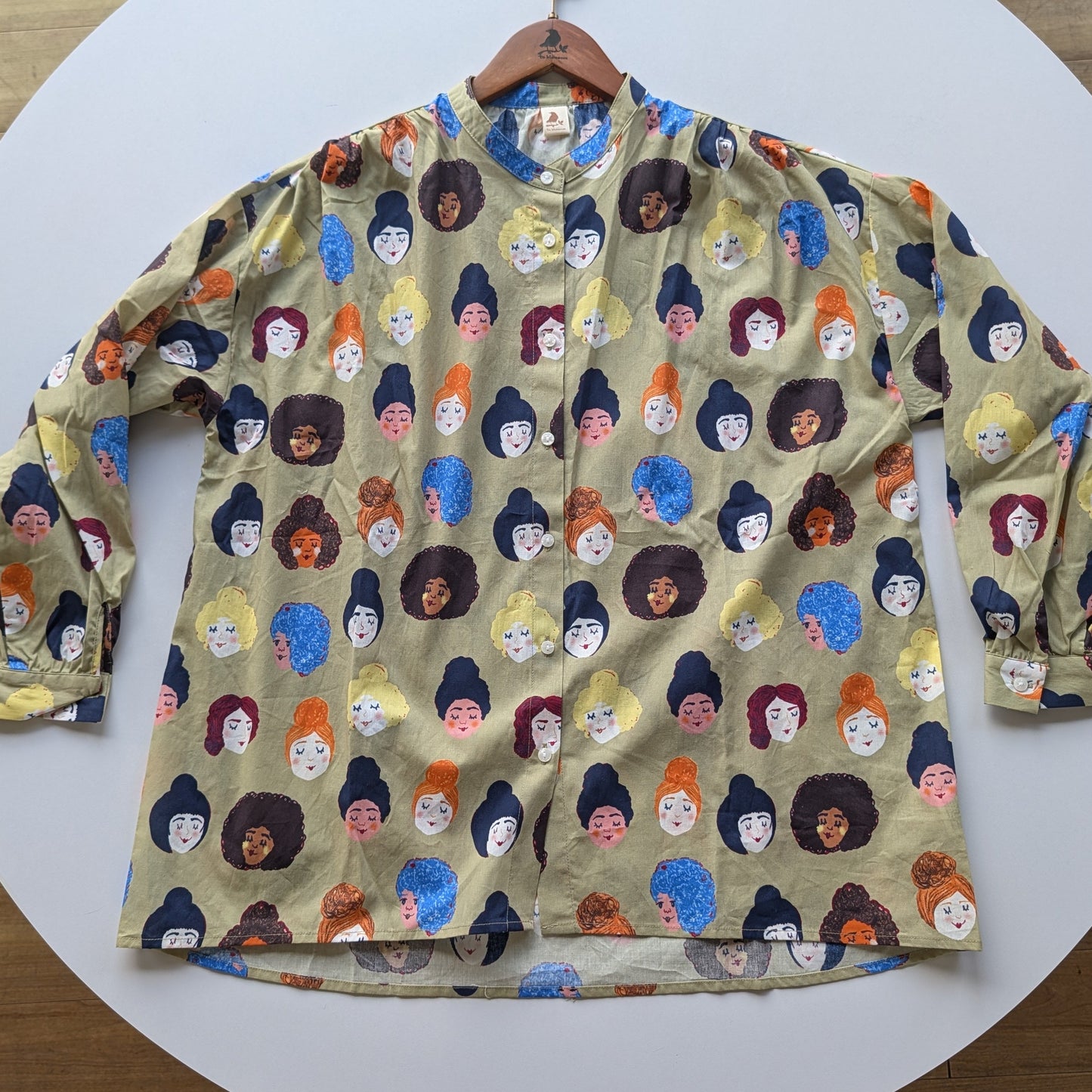 プリントギャザーブラウス