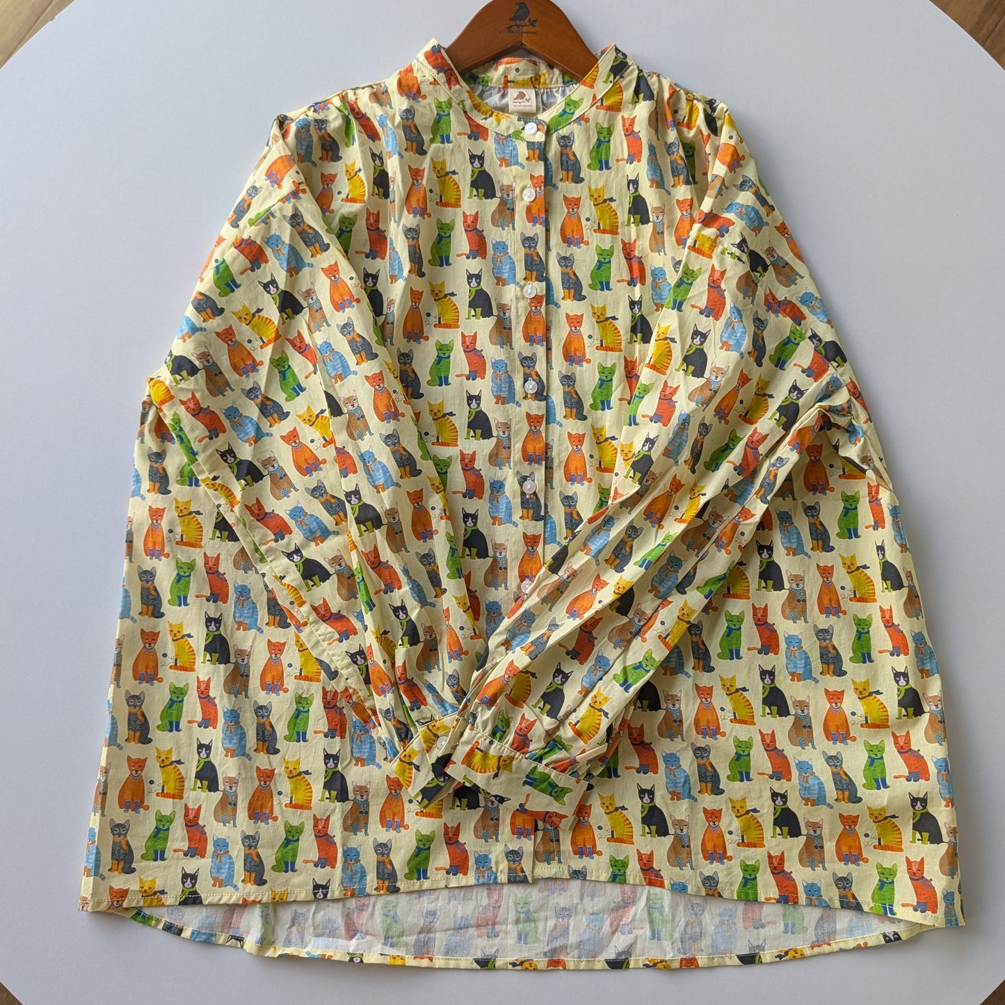 プリントギャザーブラウス