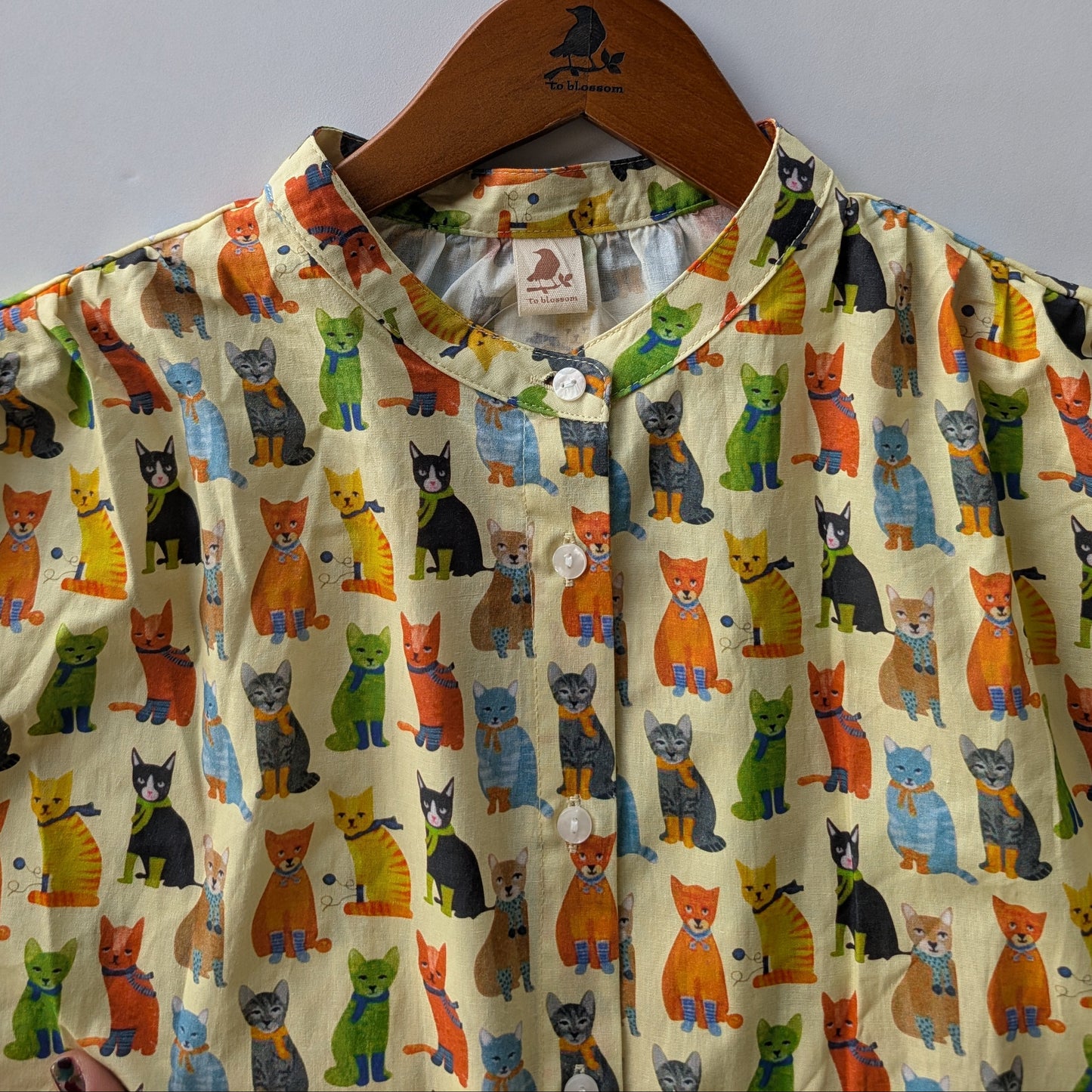 プリントギャザーブラウス