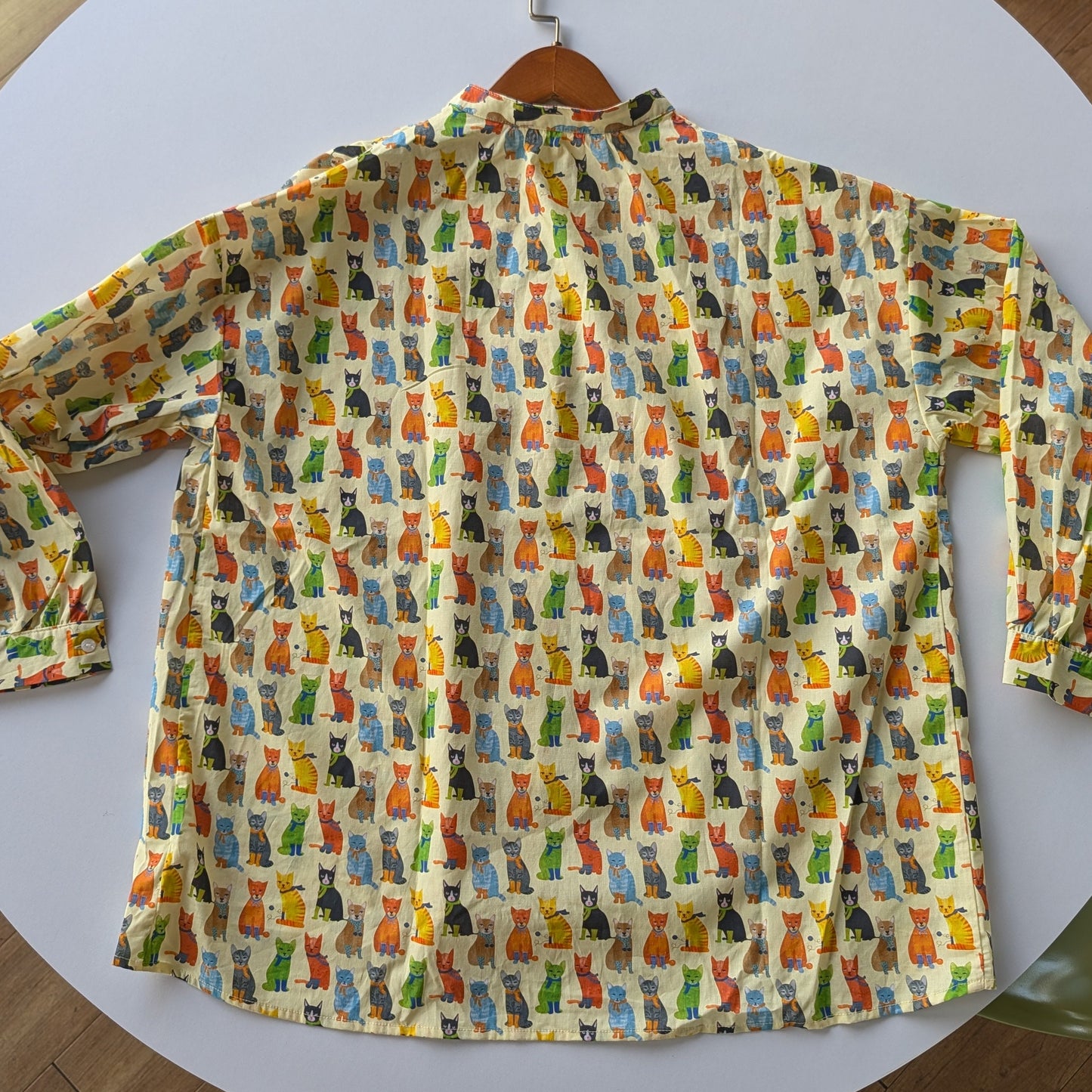 プリントギャザーブラウス