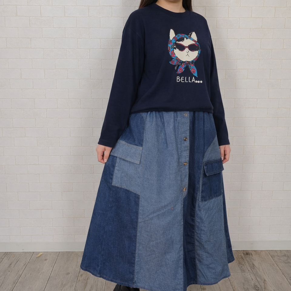 女優猫長袖Tシャツ