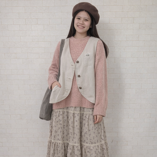 スカラッププルオーバー