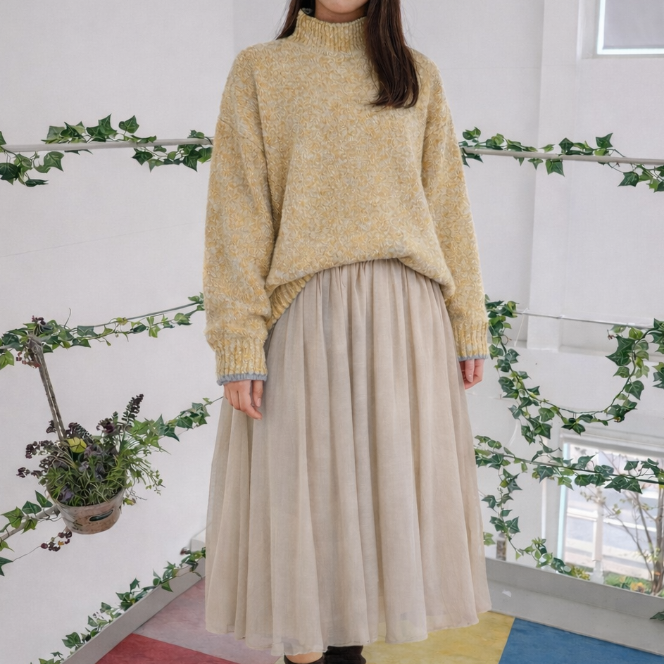 スラブウエストフリルスカート