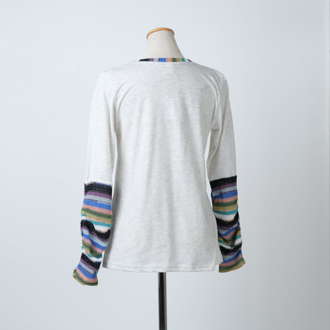 袖ジャガード切替プルオーバー - to blossom (8200650981508)