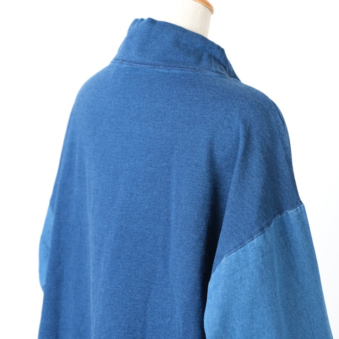 インディゴ裏毛ルーズハイネックドロスト - to blossom (8207635742852)