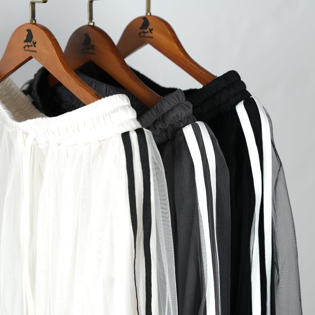 サイドライン入りギャザースカート - to blossom (8207674605700)