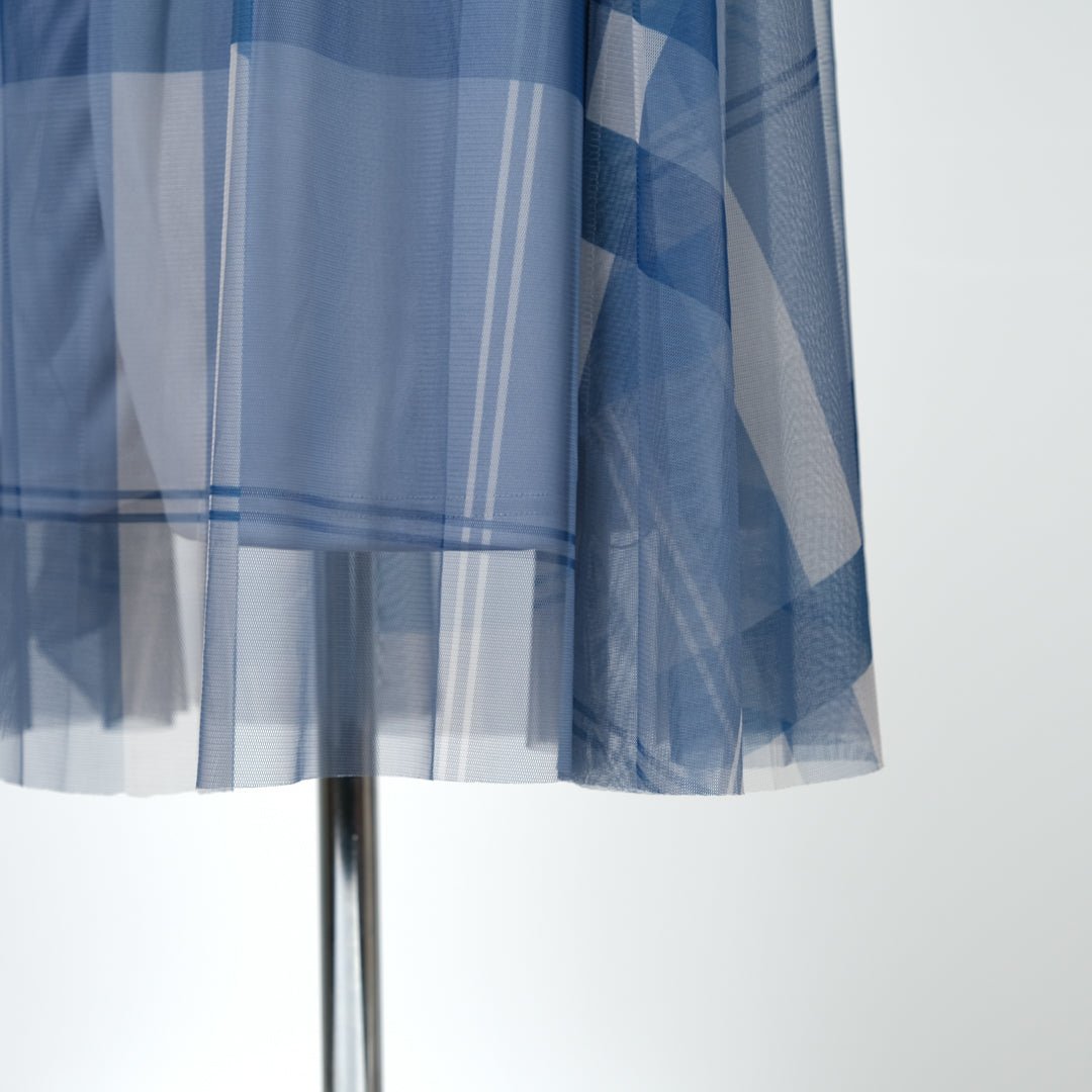 チュールチェック柄ギャザースカート - to blossom (8207673589892)