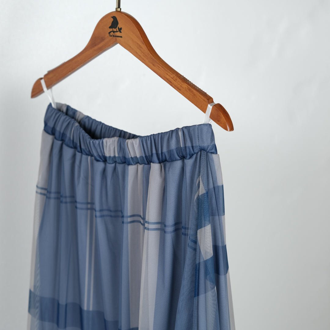 チュールチェック柄ギャザースカート - to blossom (8207673589892)