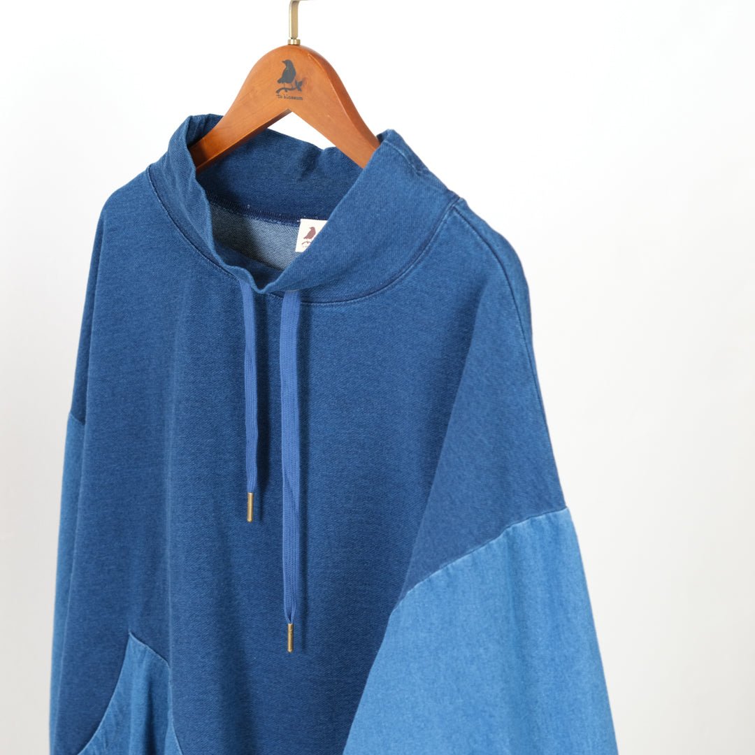 インディゴ裏毛ルーズハイネックドロスト - to blossom (8207635742852)