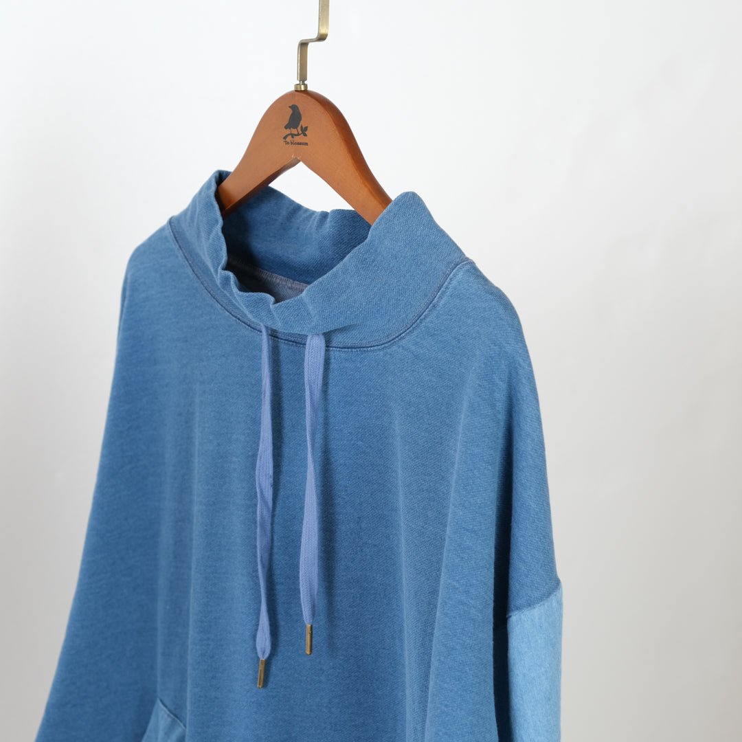 インディゴ裏毛ルーズハイネックドロスト - to blossom (8207635742852)