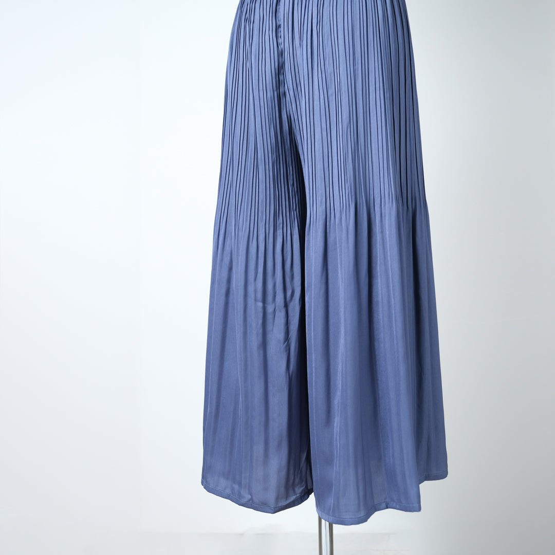 ヴィンテージサテン消しプリーツパンツ - to blossom (8207676145796)