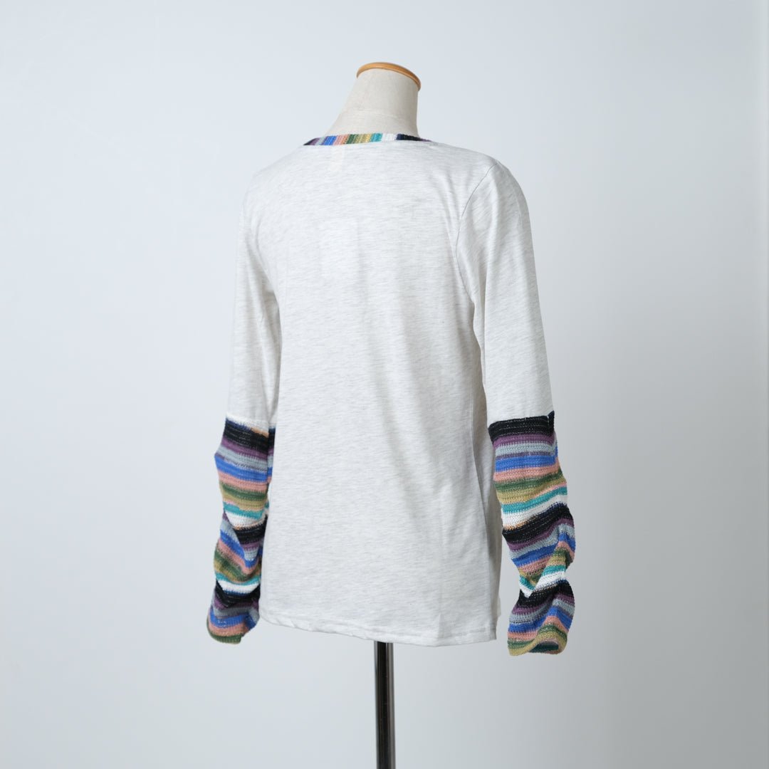 袖ジャガード切替プルオーバー - to blossom (8200650981508)