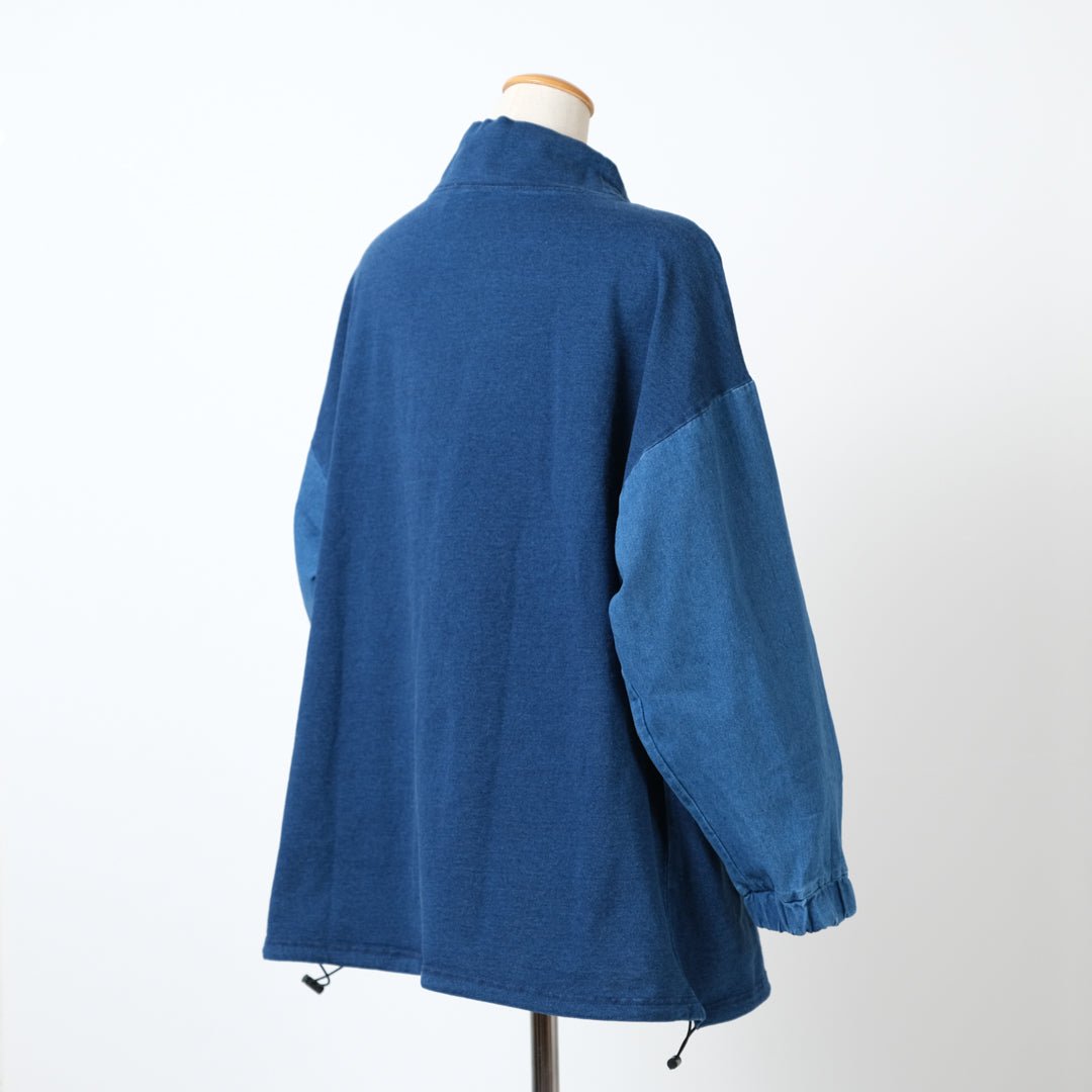 インディゴ裏毛ルーズハイネックドロスト - to blossom (8207635742852)