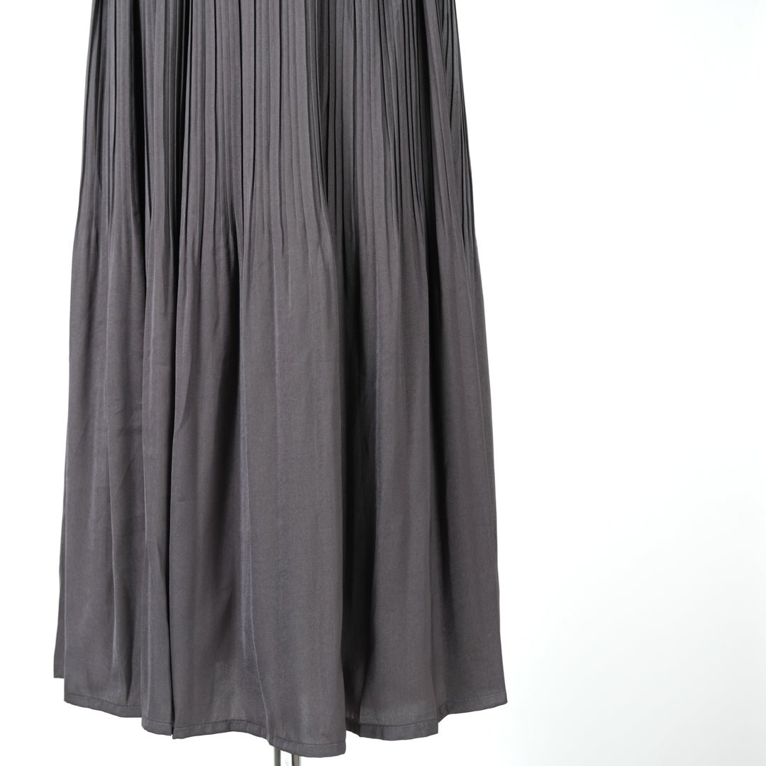 ヴィンテージサテン消しプリーツスカート - to blossom (8207675293828)