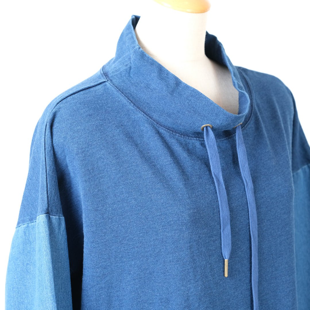 インディゴ裏毛ルーズハイネックドロスト - to blossom (8207635742852)