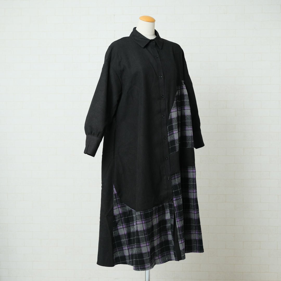 起毛チェックワンピース - to blossom (8189528604804)