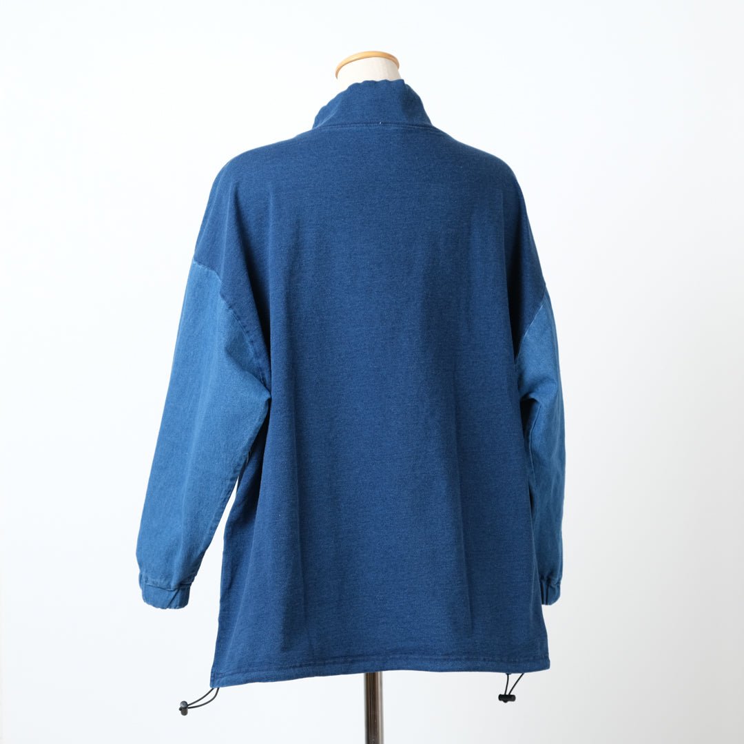 インディゴ裏毛ルーズハイネックドロスト - to blossom (8207635742852)