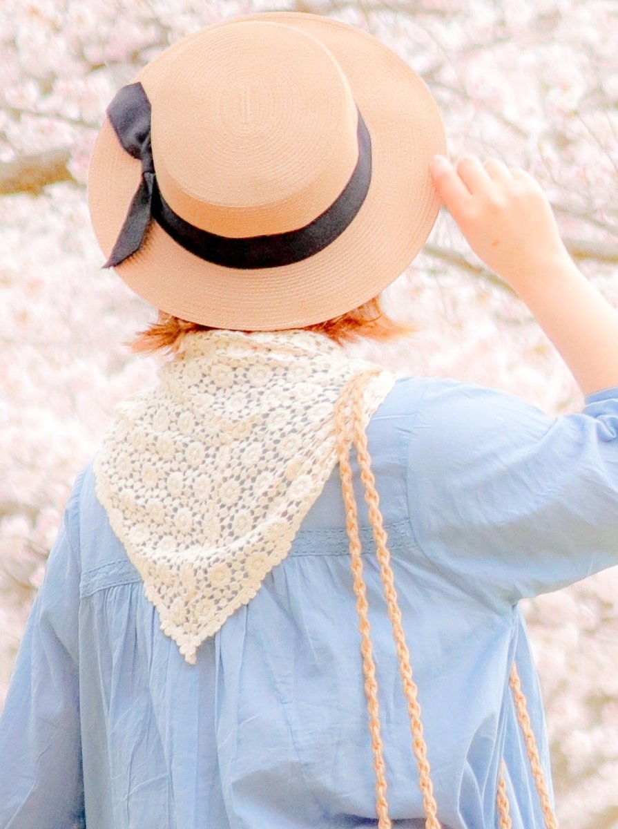 【ストラップ付】リボンのペーパーカンカン帽 - to blossom (7251510526084)