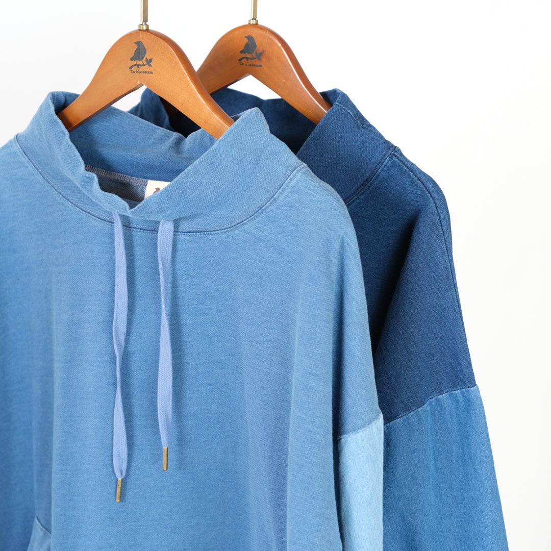 インディゴ裏毛ルーズハイネックドロスト - to blossom (8207635742852)