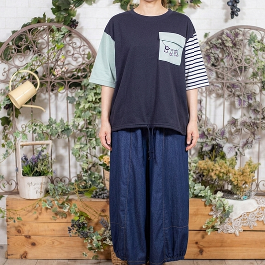 天日干しネコドロストTシャツ