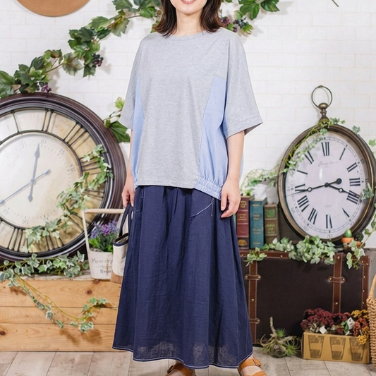 異素材ドルマンＴシャツ