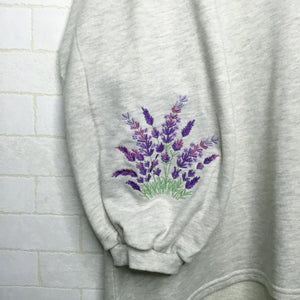 ラベンダー刺繡のふんわり袖プルオーバー - to blossom (7199185010820)